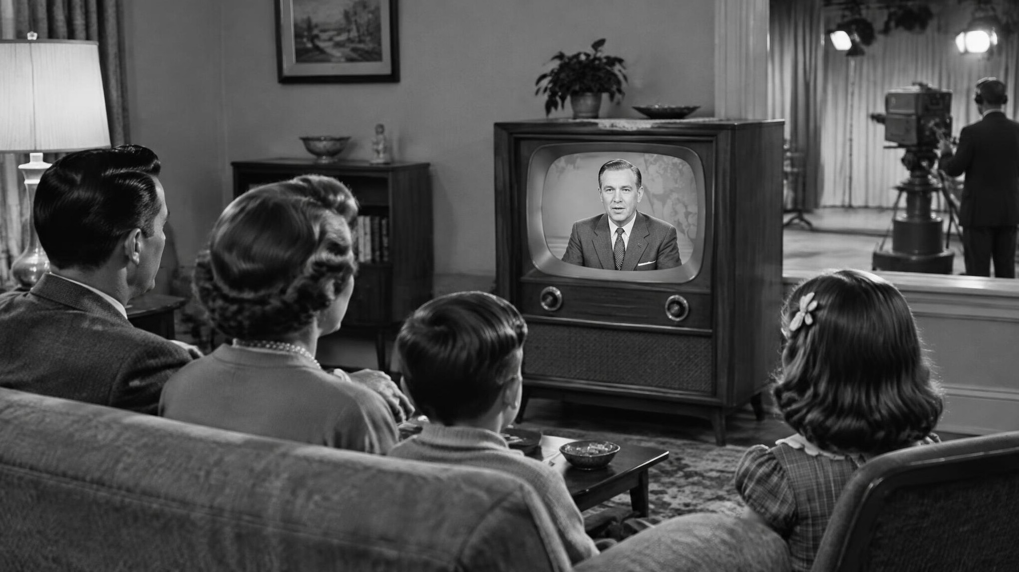black and white television